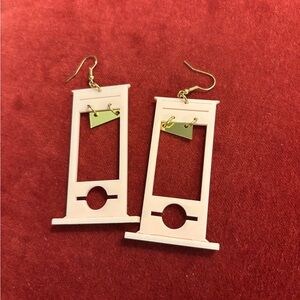 Pink Guillotine Cute Punk Novelty Acrylic Dangle Earrings